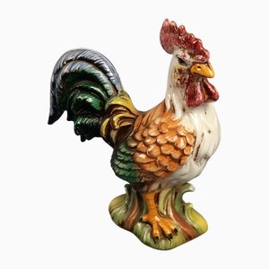 Gallo in ceramica multicolore, Italia, anni '70