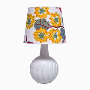 Ceramic Table Lamp by Sven Wejsfelt with Shade by Josef Frank, Gustavsberg, 1960s