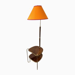 Lampadaire Mid-Century avec Table d'Appoint, 1960s