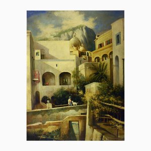 Françoise Vigneron, Scena di Capri, XIX secolo, Dipinto ad olio su tela