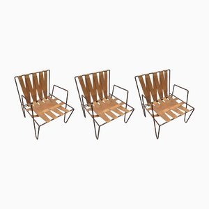 Vintage Sculptural Iron Chairs, 1930s, Set of 3