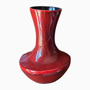 Emaillierte Keramikvase von Jean de Lespinasse, 1950er