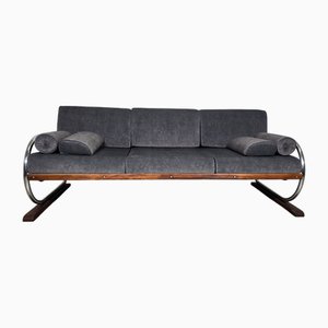 Divano Bauhaus in metallo cromato di Robert Slezak per Slezak Factories, anni '30