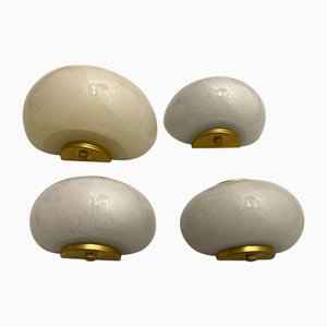 Murano Glass Brass Pulegoso Sconces, 1970s, Set of 4