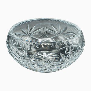 English Cut Crystal Glass Fruit Bowl, 1990s