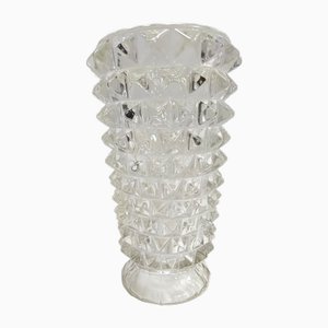 Rostrated Transparent Murano Glass Vase attributed to Ercole Barovier, Italy, 1930s