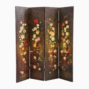 Screen Painted with Bouquets of Flowers, 1980s