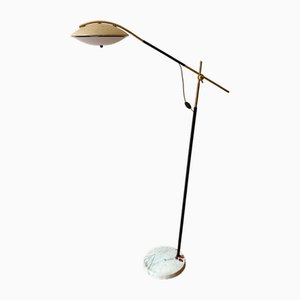 Floor Lamp in Brass and Marble from Stilux Milano, 1950s