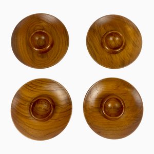 Mid-Century Modern Scandinavian Teak Egg Cup by Karl Holmberg for Akta Teak, 1960s, Set of 4