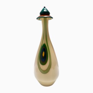 Postmodern Encased and Hand-Blown Glass Decanter Bottle, Italy, 1960s