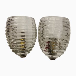 Wandleuchten aus Muranoglas von Carlo Scarpa für Venini, Murano, 1940er, 2er Set