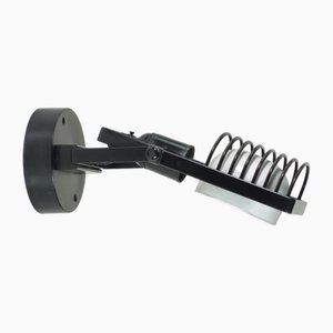 Italienische Vintage Wandlampe aus schwarzem Metall, 1970er