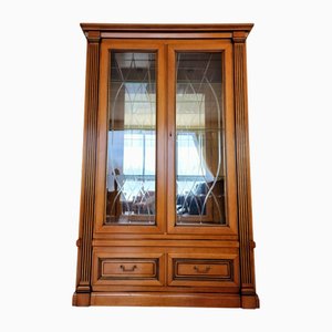 Vitrina de vidrio maciza con espejo de cristal y paneles de cristal
