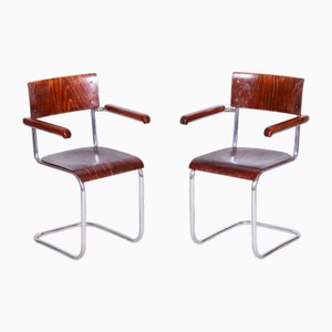 Vintage Bauhaus Stühle aus Chrom & Sperrholz von Mart Stam, 1930er