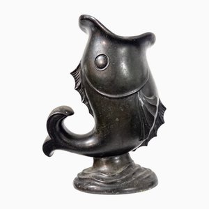 Art Deco Bronze Fish Vase by Just Andersen, 1930s