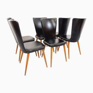 Vintage Baumann Essor Chairs in Beech Wood and Skai, 1960s, Set of 6