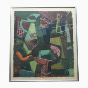 Jug ​​with Red Bowl Poster by Hannes Schmucker, 1960s
