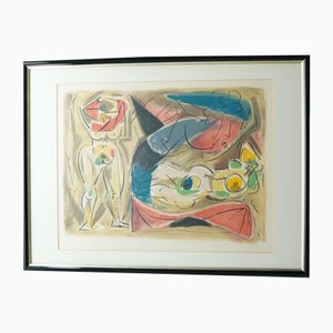 André Masson, Odalisque, 1950s, Color Lithograph, Framed