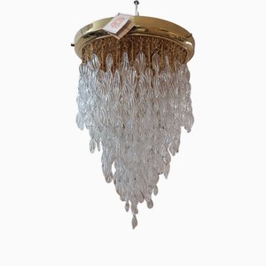 Murano Crystal Waterfall Chandelier, 1970s