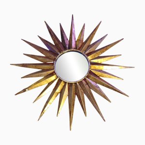 Miroir Sunburst Vintage en Métal, 1950s
