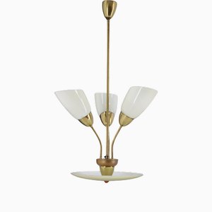 Glass Chandelier attributed to Kamenicky Senov, Former Czechoslovakia, 1960s