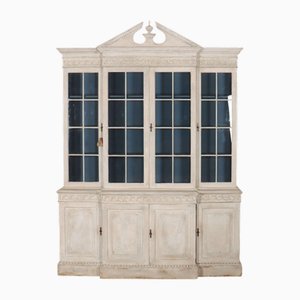 English Painted Breakfront Bookcase