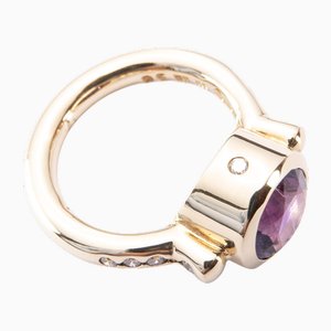 Ring mit rundem Amethyst