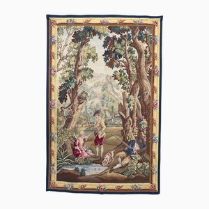 Mid-Century French Tapestry with Sleeping Hunter Motif from Aubusson, 1940s
