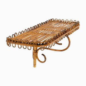 Midcentury Rattan and Bamboo Wall Shelf by Franco Albini, 1960s