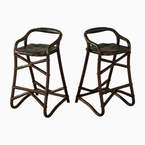 Bambus Barhocker Set von Horsnæs Design, 1970er
