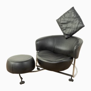 Girotonda Sessel mit Fußhocker von Francesco Binfaré für Cassina, 1990er, 2er Set