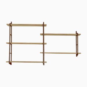 Scaffale a pioli con scale in legno