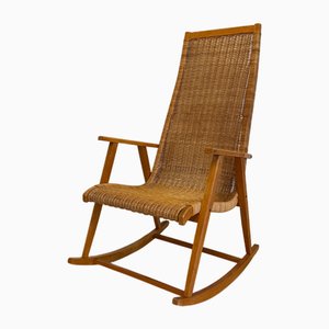Rocking Chair in Wicker from Veb Deutsche Werkstätten Hellerau, 1960s