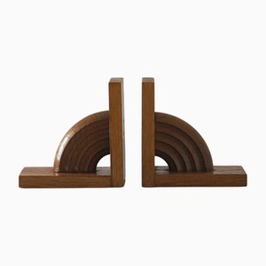 Fermalibri Mid-Century in legno, anni '50, set di 2