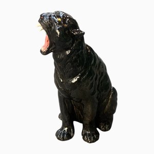 Ceramic Terracotta Black Panther, 1950s