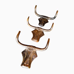 Ganci Bull Head di Erik Höglund per Boda Smide, 1966, set di 3