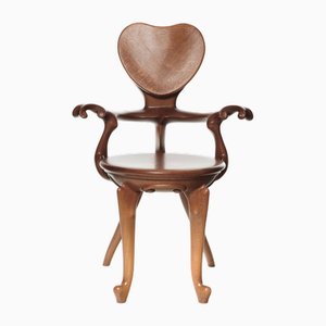 Calvet Armchair in Wood Heart Shape by Antoni Gaudi for BD Barcelona