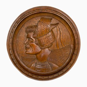 French Folk Art Carved Panel, 1920s
