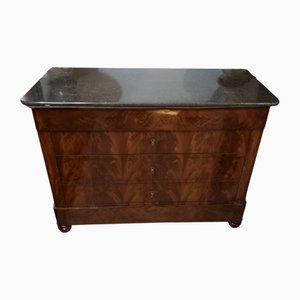Wood Chest of Drawers with Marble Top