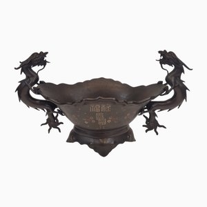 Centrotavola Meiji in bronzo intarsiato, Giappone, metà XIX secolo