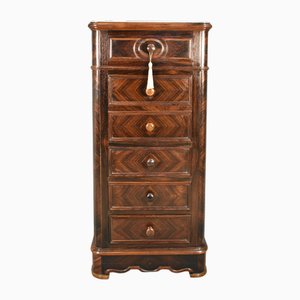 French Walnut Nightstand or Lingerie Chest, 19th Century