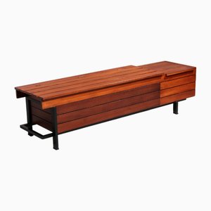 Banc Vintage en Bois avec Rangement, 1960