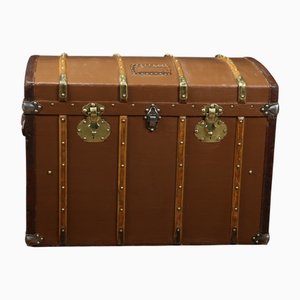 Belgian Curved Leather Trunk from Delvaux, 1920s