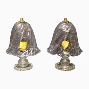 Lámparas de mesa atribuidas a Ercole Barovier para Barovier & Toso, años 40. Juego de 2