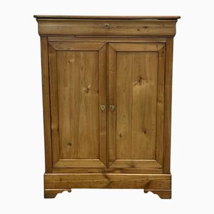 Small Louis Philippe Cabinet in Cherrywood with Drawer, 19th Century