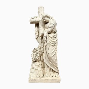 Religiöse Statue, 1880, Weiß getünchte Terrakotta