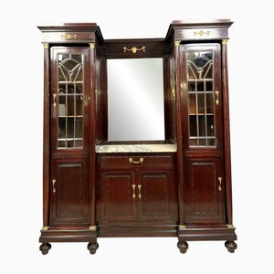 Empire Style Showcase Buffet in Mahogany and Gilded Bronze, 1880s