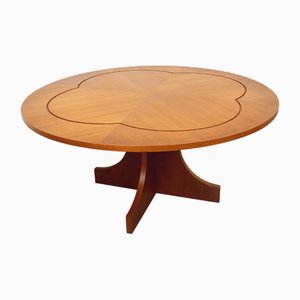 Vintage English Round Teak Coffee Table, 1960s