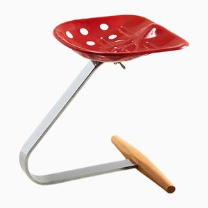 Taburete Mezzadro de Achille and Pier Giacomo Castiglioni para Zanotta, años 80