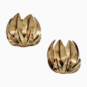 Applique da parete in ottone di Maison Jansen, anni '70, set di 2